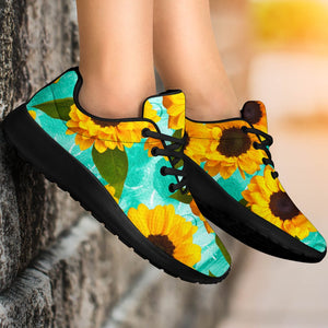 Bright Sunflower Pattern Print Sport Shoes GearFrost