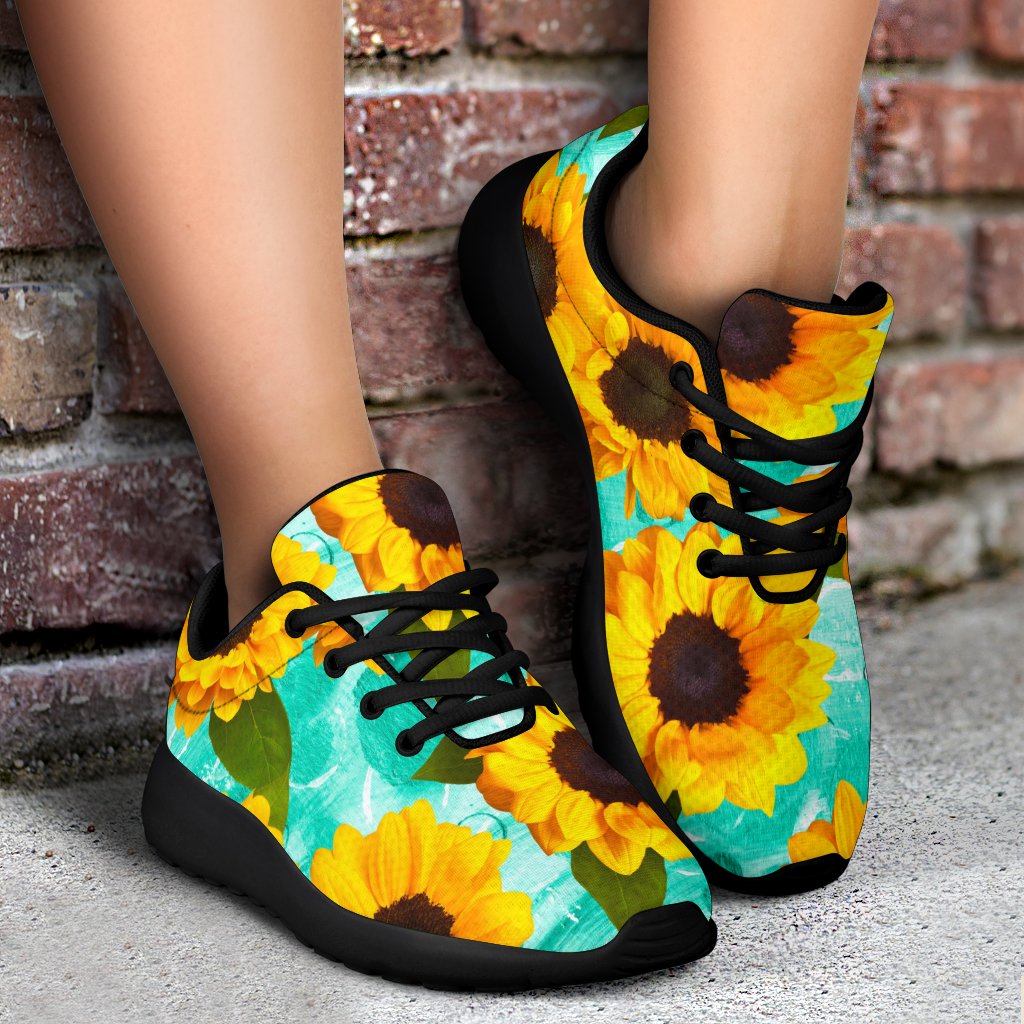 Bright Sunflower Pattern Print Sport Shoes GearFrost