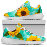 Bright Sunflower Pattern Print Sport Shoes GearFrost