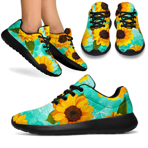 Bright Sunflower Pattern Print Sport Shoes GearFrost