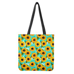 Bright Sunflower Pattern Print Tote Bag