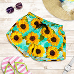 Bright Sunflower Pattern Print Women's Shorts