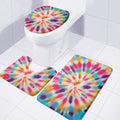 Bright Swirl Tie Dye Print 3 Piece Bath Mat Set
