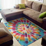 Bright Swirl Tie Dye Print Area Rug