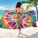 Bright Swirl Tie Dye Print Beach Sarong Wrap