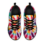 Bright Swirl Tie Dye Print Black Sneakers