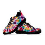 Bright Swirl Tie Dye Print Black Sneakers