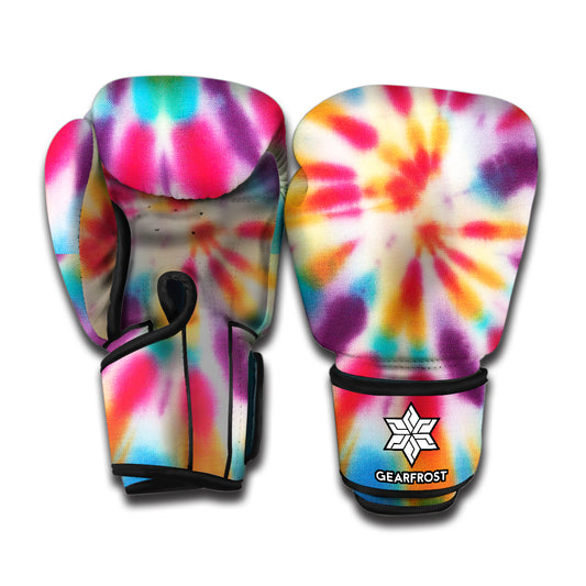 Bright Swirl Tie Dye Print Boxing Gloves