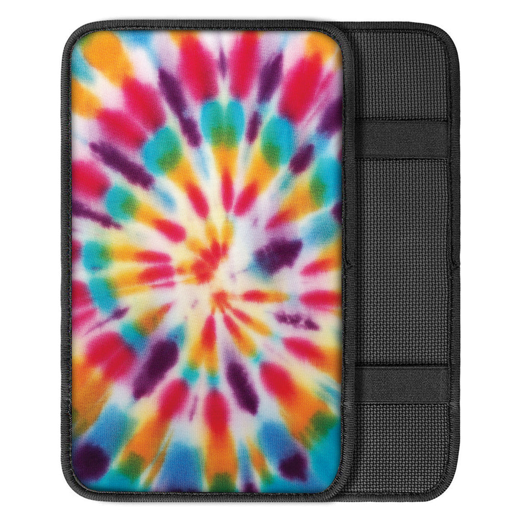 Bright Swirl Tie Dye Print Car Center Console Cover