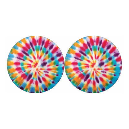 Bright Swirl Tie Dye Print Car Coasters