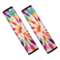 Bright Swirl Tie Dye Print Car Seat Belt Covers