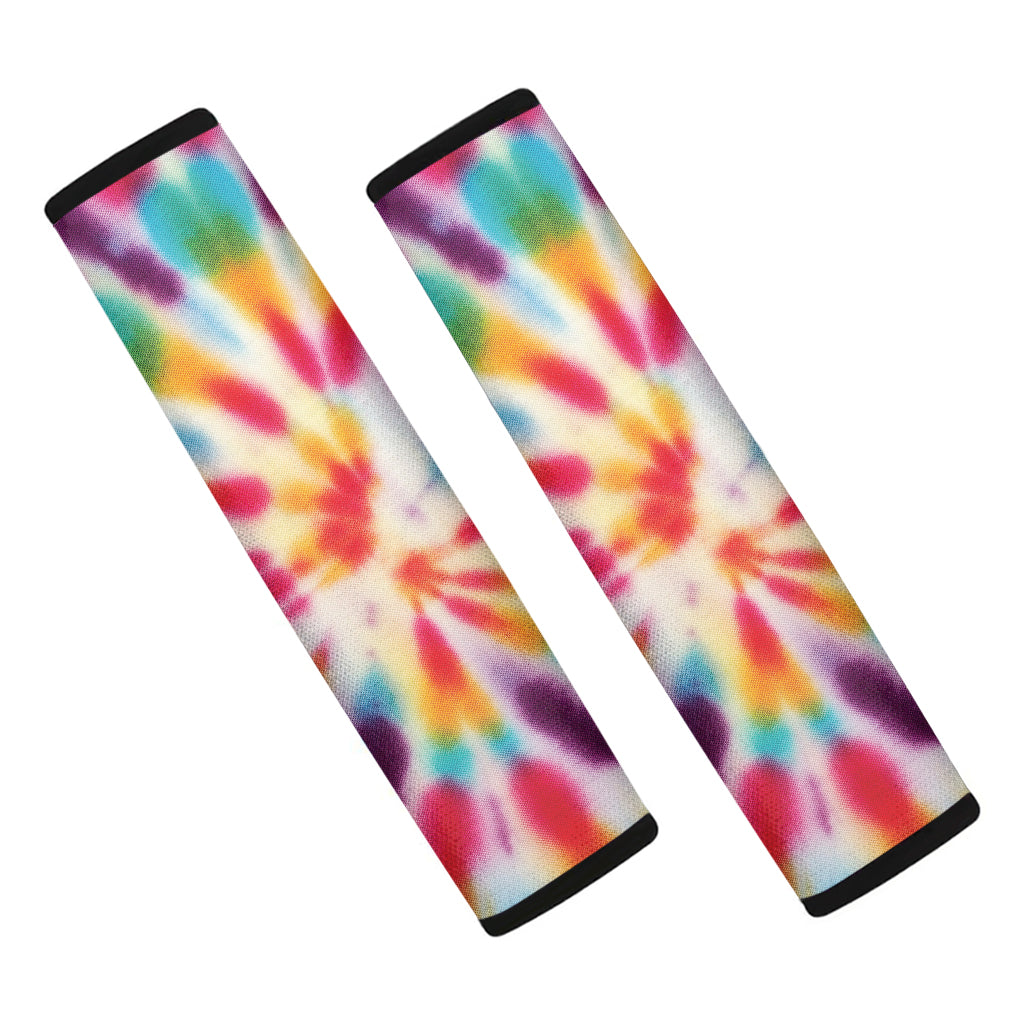 Bright Swirl Tie Dye Print Car Seat Belt Covers