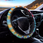 Bright Swirl Tie Dye Print Car Steering Wheel Cover