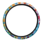 Bright Swirl Tie Dye Print Car Steering Wheel Cover