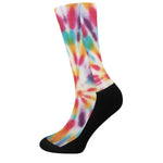 Bright Swirl Tie Dye Print Crew Socks