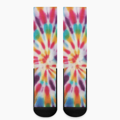 Bright Swirl Tie Dye Print Crew Socks