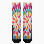 Bright Swirl Tie Dye Print Crew Socks