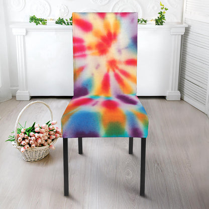 Bright Swirl Tie Dye Print Dining Chair Slipcover