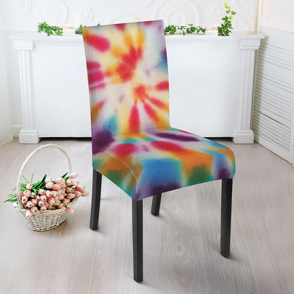 Bright Swirl Tie Dye Print Dining Chair Slipcover