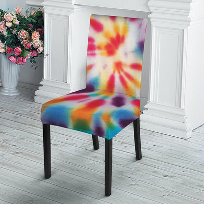 Bright Swirl Tie Dye Print Dining Chair Slipcover