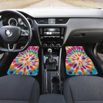 Bright Swirl Tie Dye Print Front Car Floor Mats