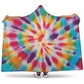 Bright Swirl Tie Dye Print Hooded Blanket