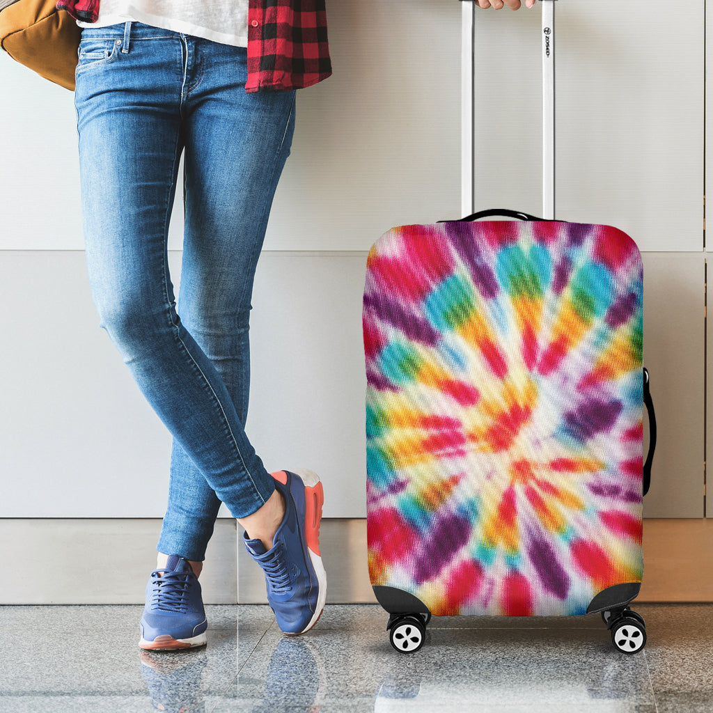 Bright Swirl Tie Dye Print Luggage Cover