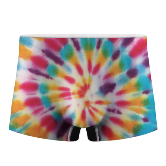 Bright Swirl Tie Dye Print Men's Boxer Briefs