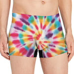 Bright Swirl Tie Dye Print Men's Boxer Briefs