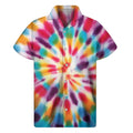 Bright Swirl Tie Dye Print Men's Short Sleeve Shirt