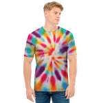 Bright Swirl Tie Dye Print Men's T-Shirt