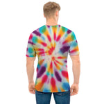 Bright Swirl Tie Dye Print Men's T-Shirt