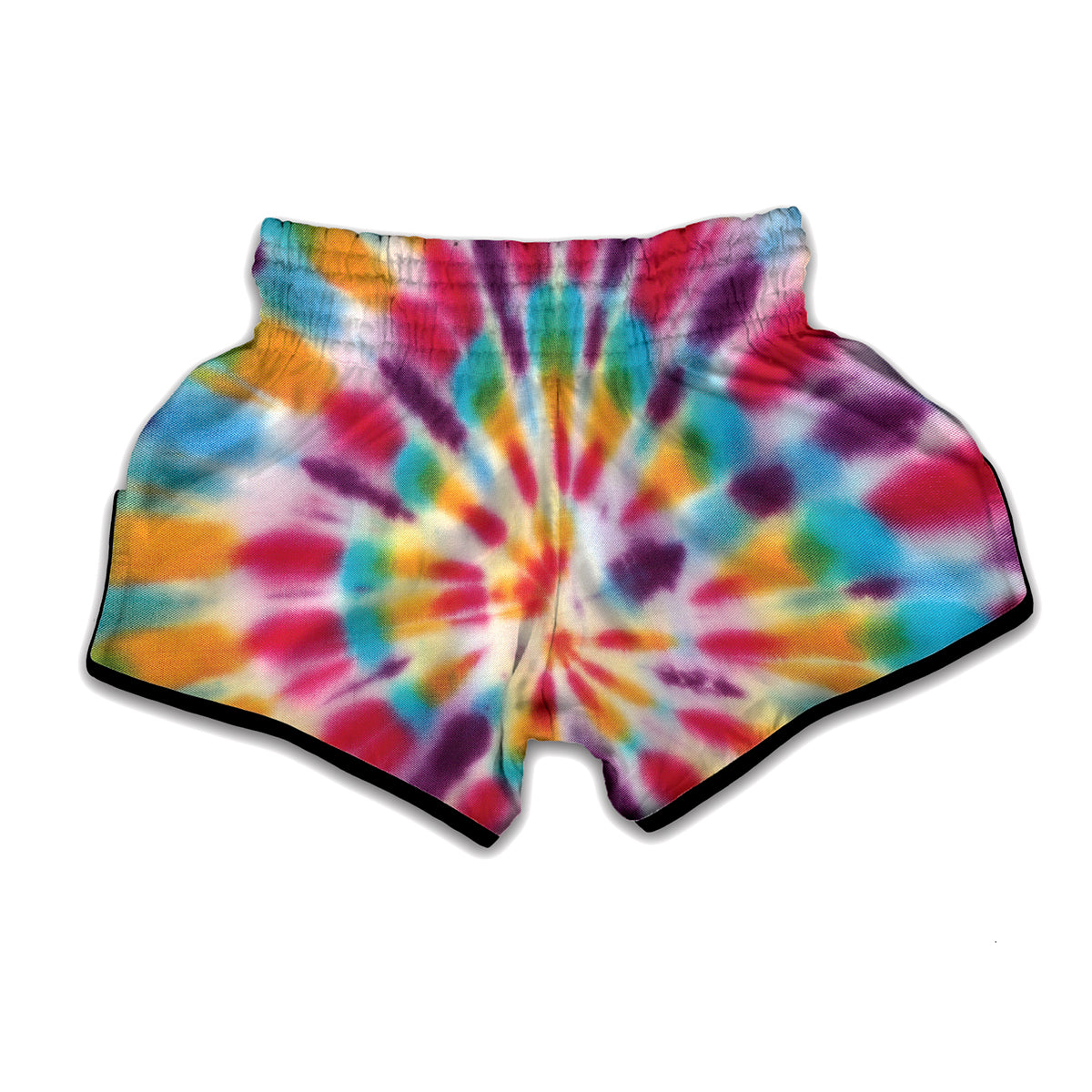 Bright Swirl Tie Dye Print Muay Thai Boxing Shorts