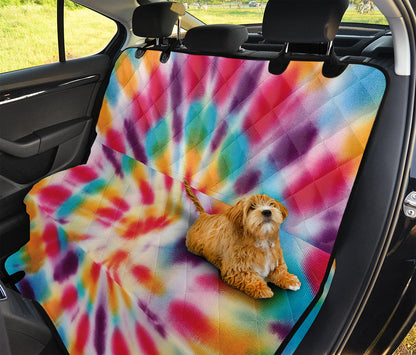 Bright Swirl Tie Dye Print Pet Car Back Seat Cover