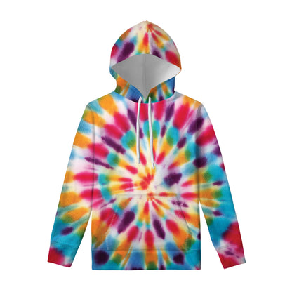 Bright Swirl Tie Dye Print Pullover Hoodie