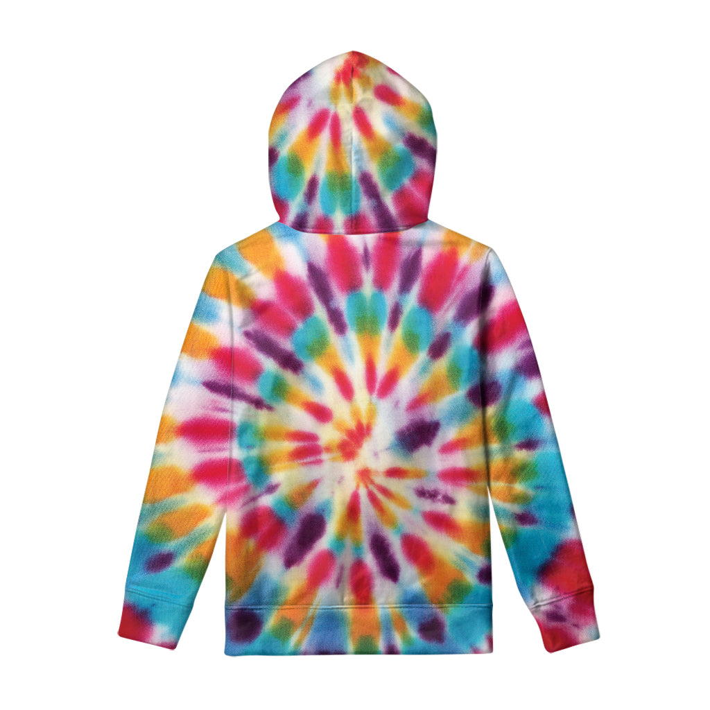 Bright Swirl Tie Dye Print Pullover Hoodie