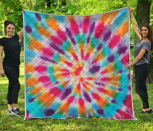 Bright Swirl Tie Dye Print Quilt
