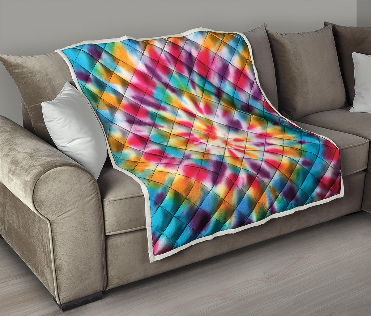 Bright Swirl Tie Dye Print Quilt