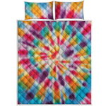 Bright Swirl Tie Dye Print Quilt Bed Set