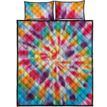 Bright Swirl Tie Dye Print Quilt Bed Set