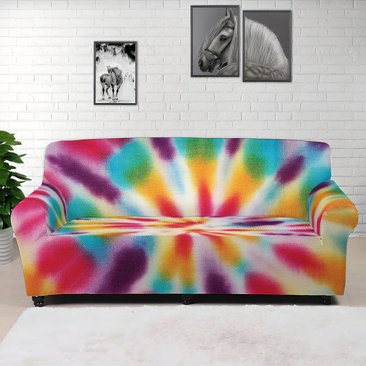 Bright Swirl Tie Dye Print Sofa Cover
