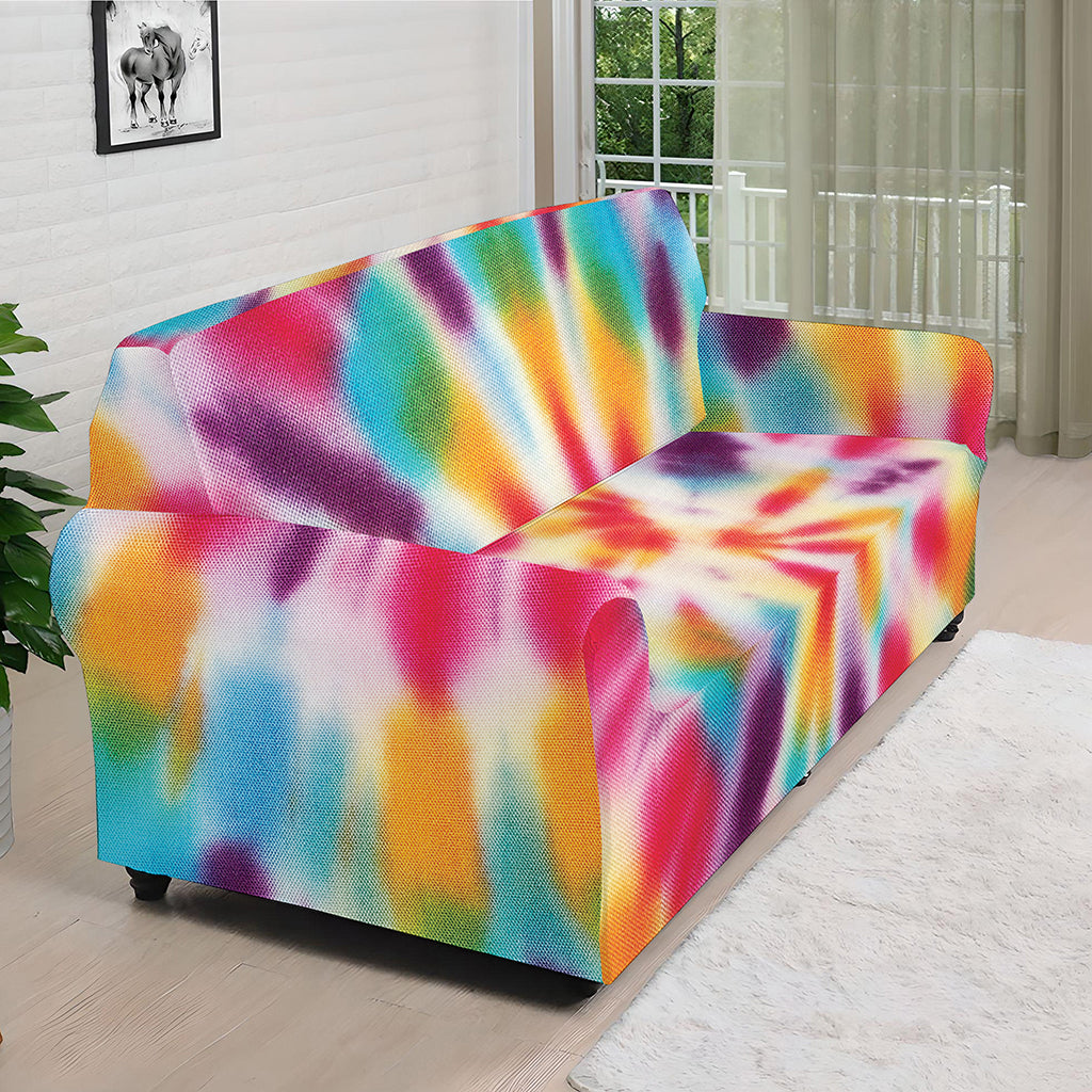 Bright Swirl Tie Dye Print Sofa Cover