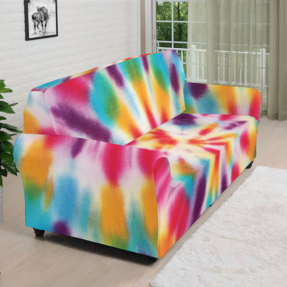 Bright Swirl Tie Dye Print Sofa Cover