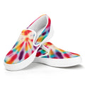 Bright Swirl Tie Dye Print White Slip On Sneakers