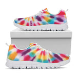 Bright Swirl Tie Dye Print White Sneakers