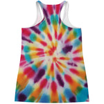 Bright Swirl Tie Dye Print Women's Racerback Tank Top