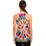 Bright Swirl Tie Dye Print Women's Racerback Tank Top