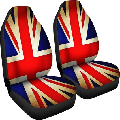 Bright Union Jack British Flag Print Universal Fit Car Seat Covers GearFrost