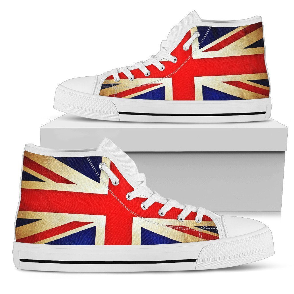 Bright Union Jack British Flag Print Women's High Top Shoes GearFrost