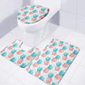 Bright Zig Zag Pineapple Pattern Print 3 Piece Bath Mat Set